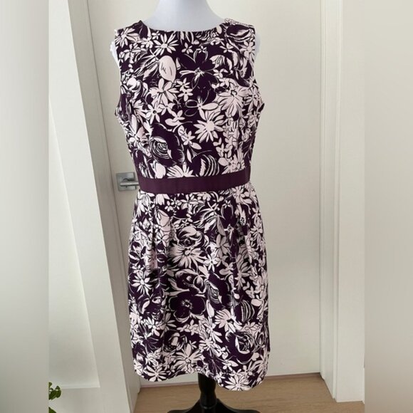 Brooks Brothers Sleeveless Dress Knee Length Floral Print Side Pockets Party - Picture 2 of 12